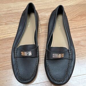 Coach brown leather flats